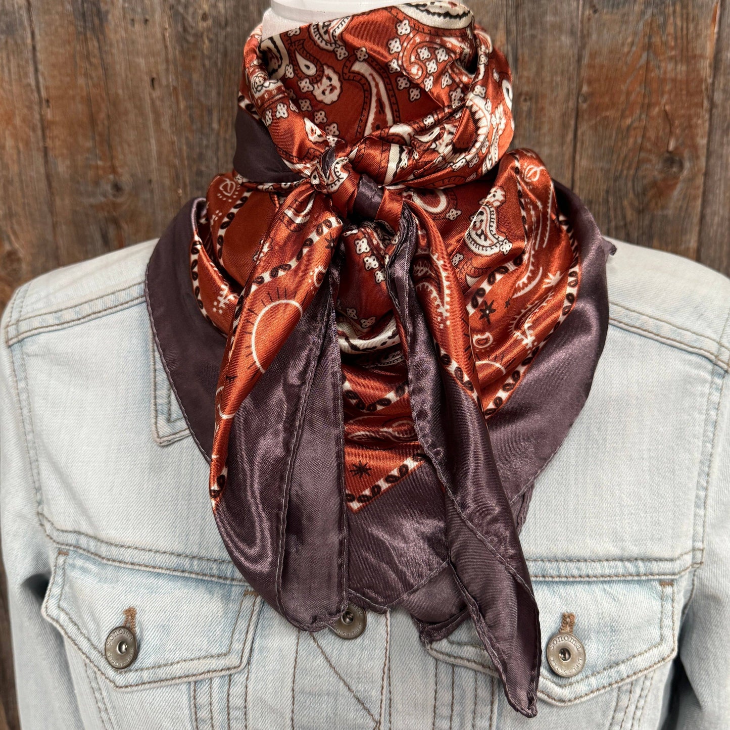 Rust and Brown Floral Paisley Wild Rag