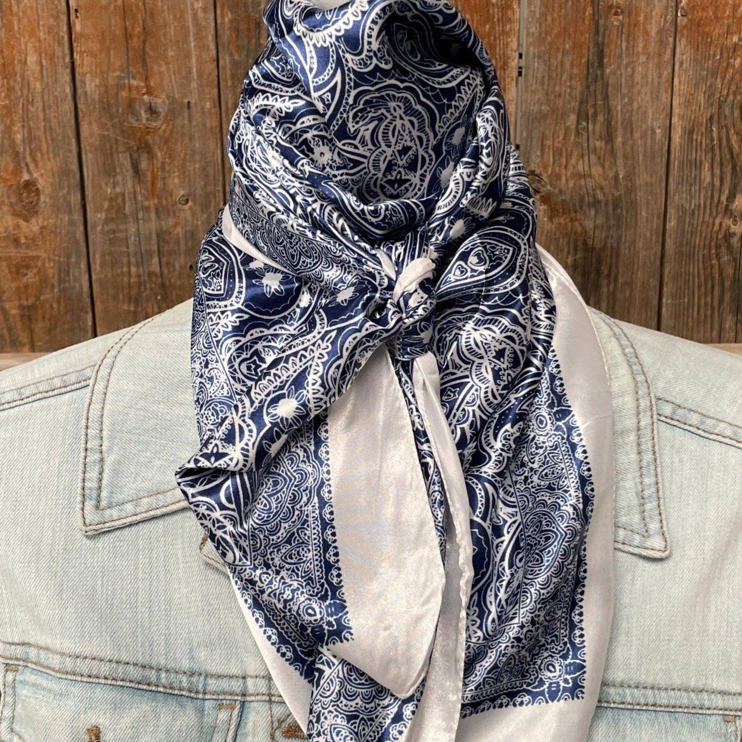 Blue & White Paisley Wild Rag