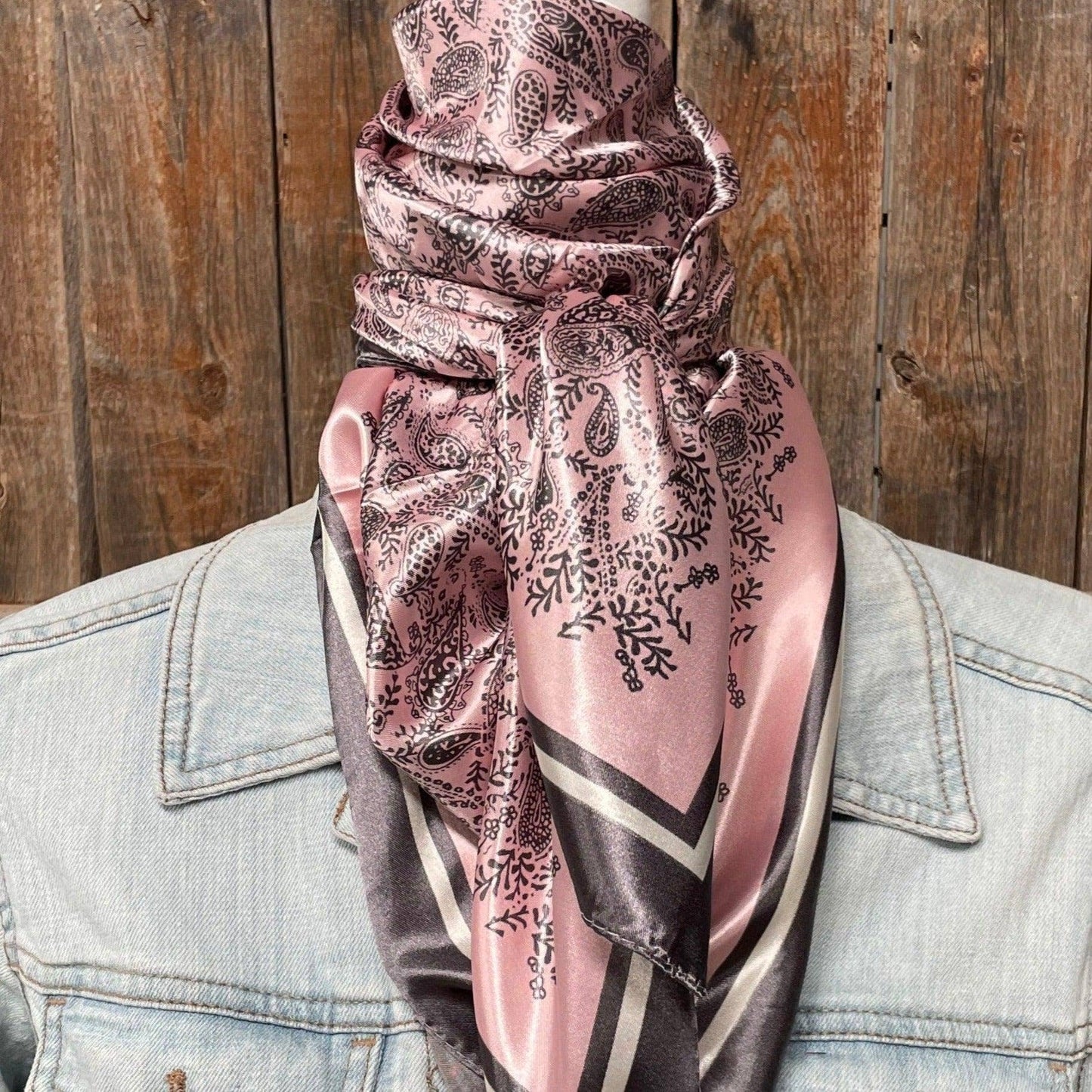 Pink & Grey Paisley Wild Rag
