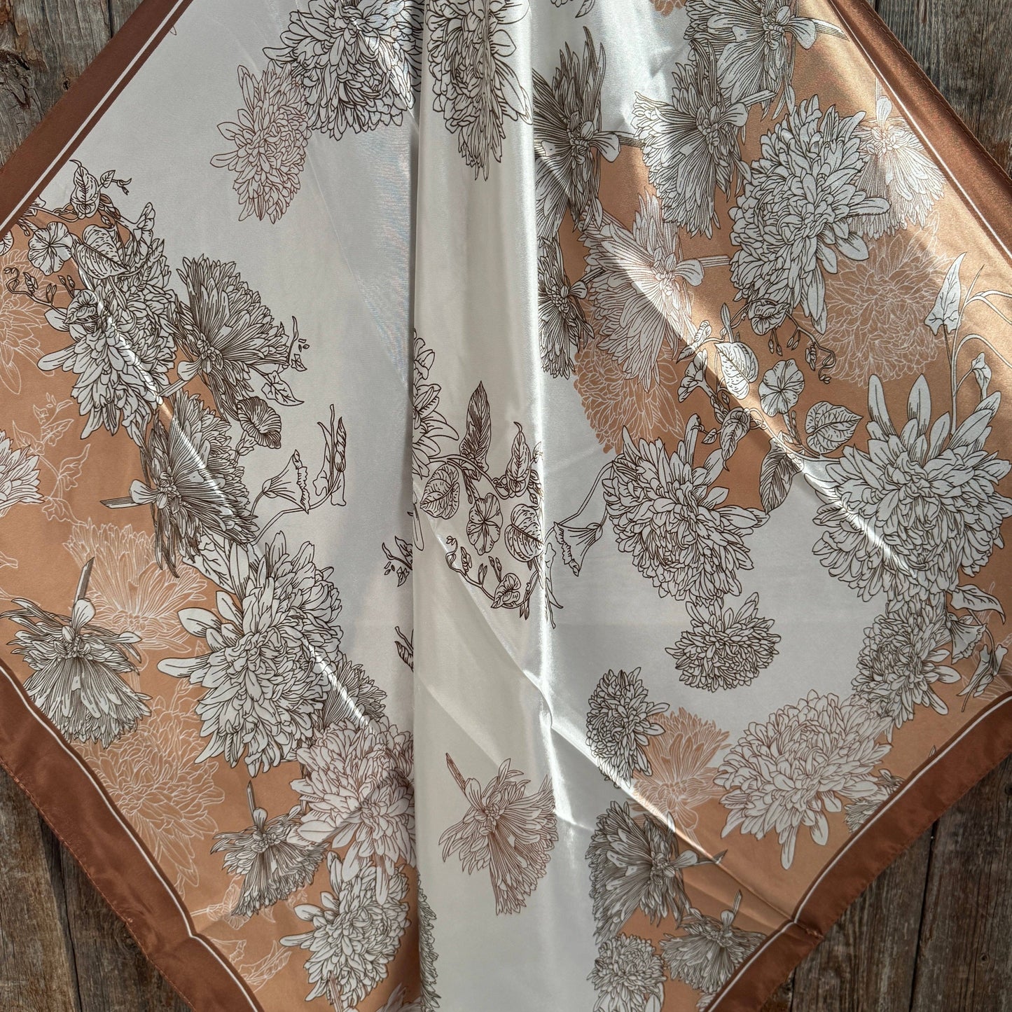 Brown and Tan Floral Wild Rag