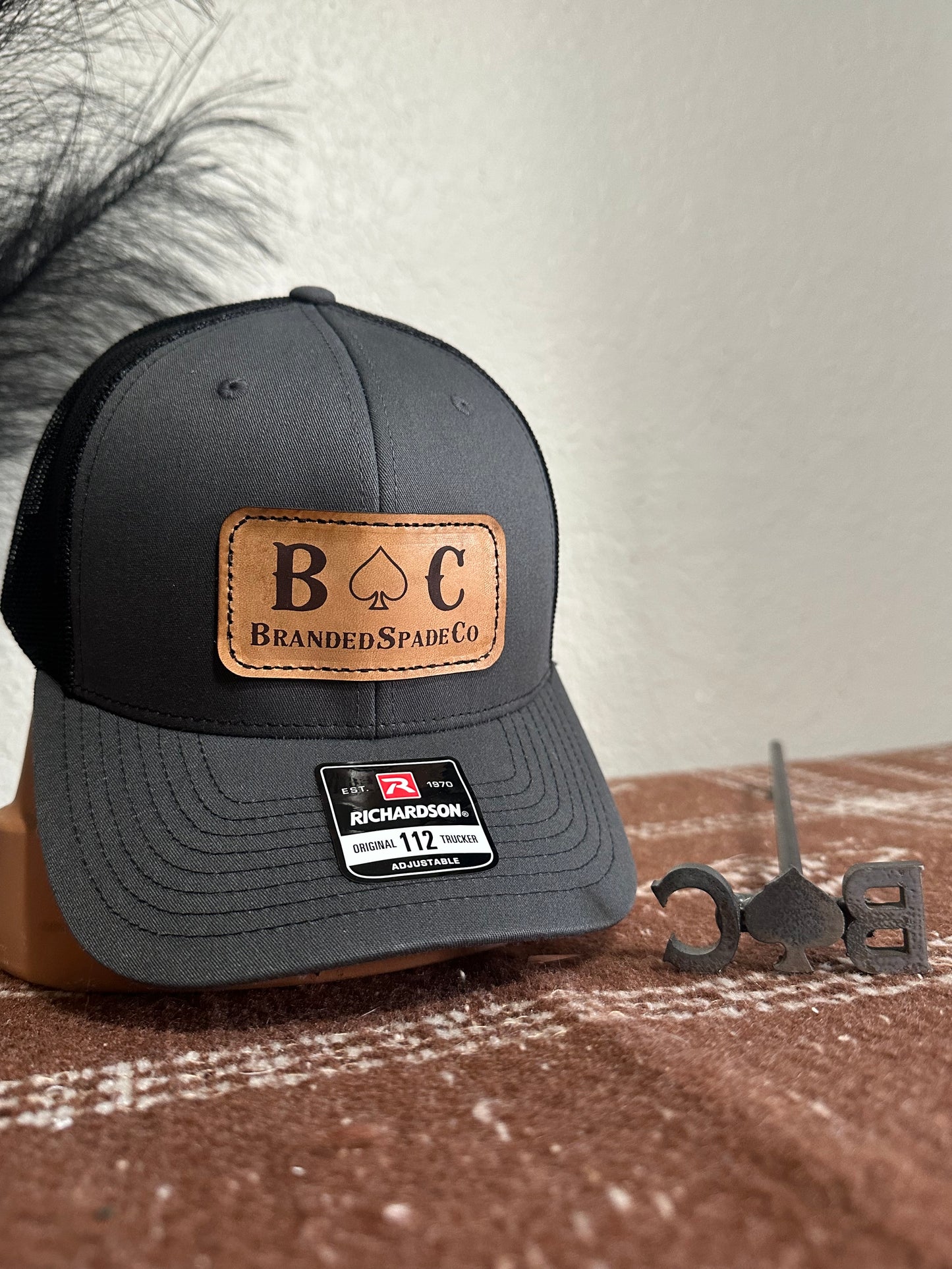 BrandedSpadeCo Leather Patch Hat