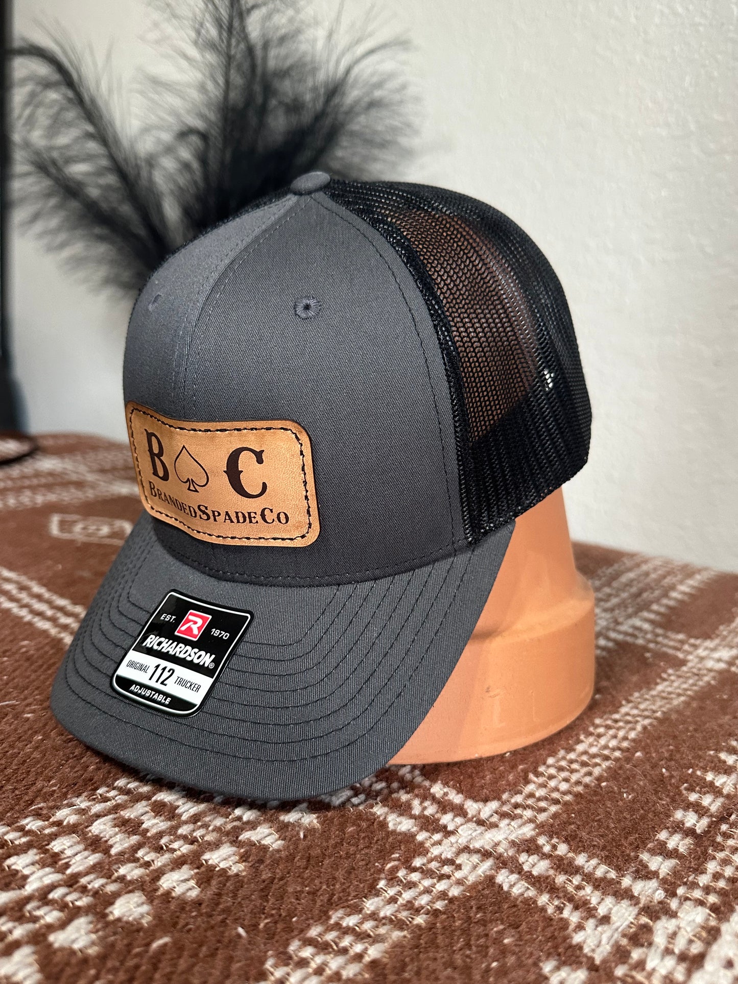 BrandedSpadeCo Leather Patch Hat