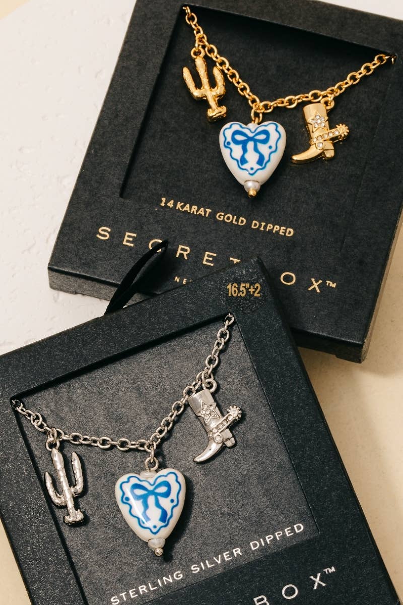 Ceramic Western Charms Chain Necklace