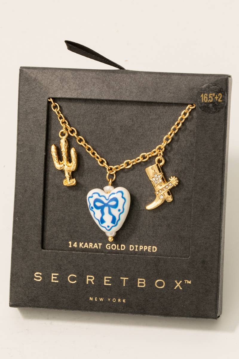 Ceramic Western Charms Chain Necklace