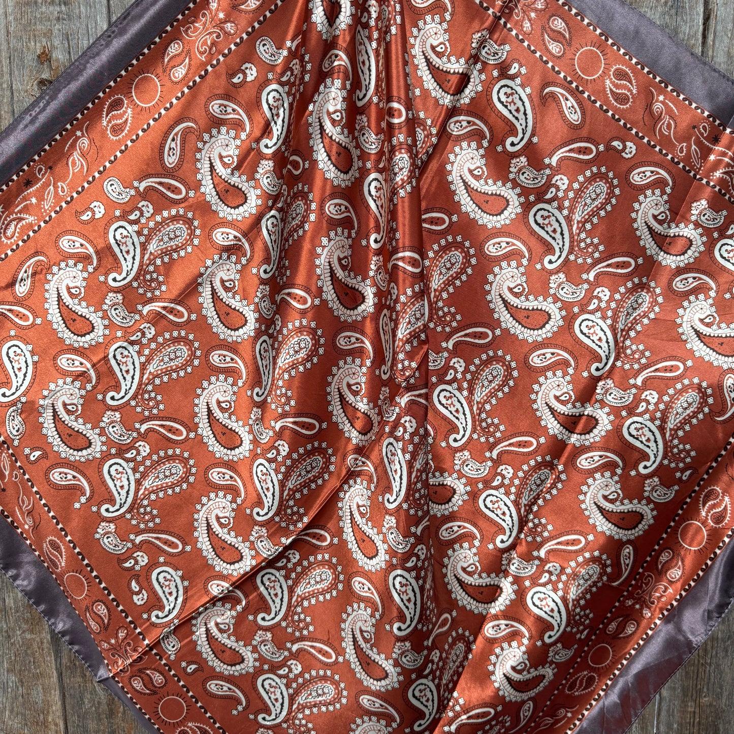 Rust and Brown Floral Paisley Wild Rag