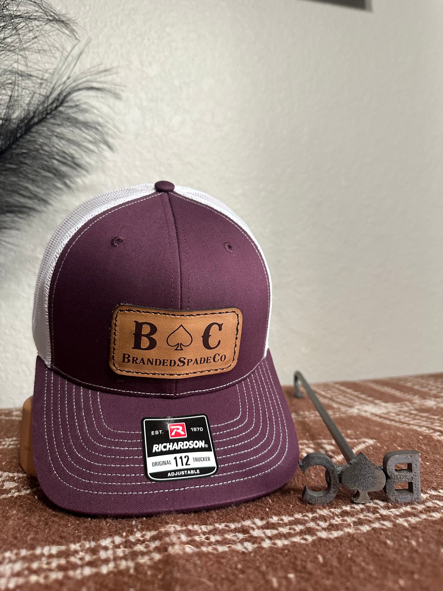 BrandedSpadeCo Leather Patch Hat