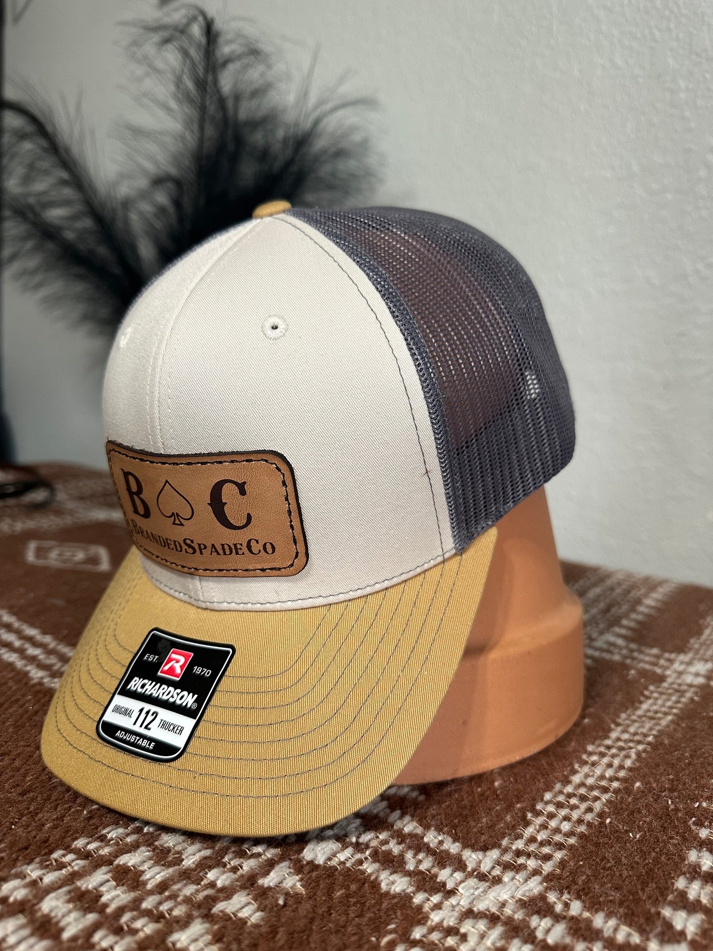 BrandedSpadeCo Leather Patch Hat