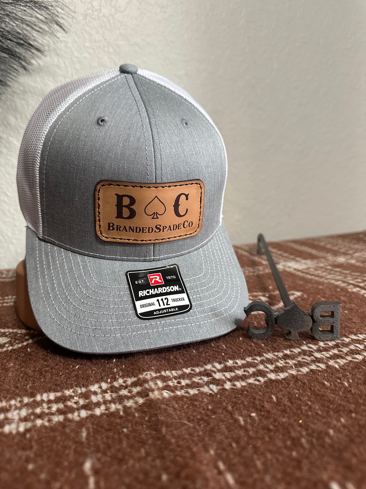 BrandedSpadeCo Leather Patch Hat