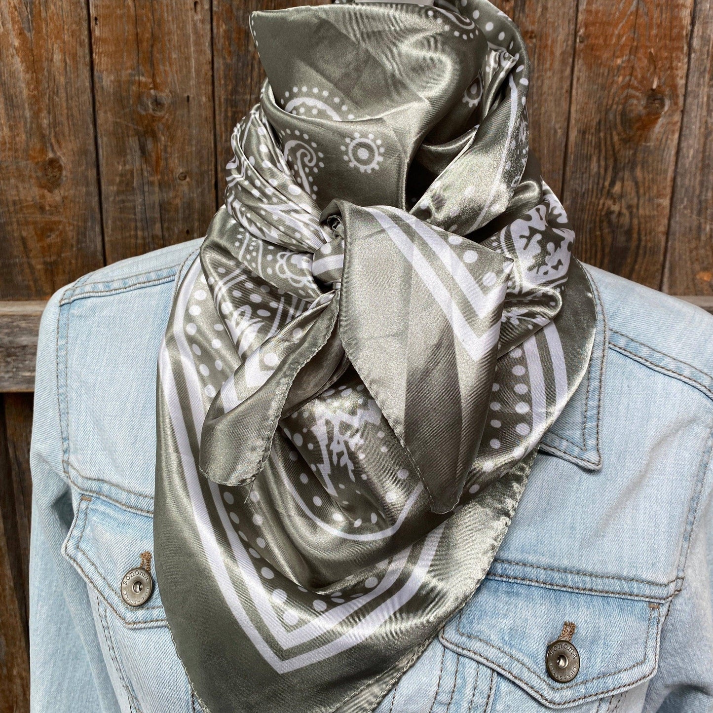 Sage Floral Paisley Wild Rag