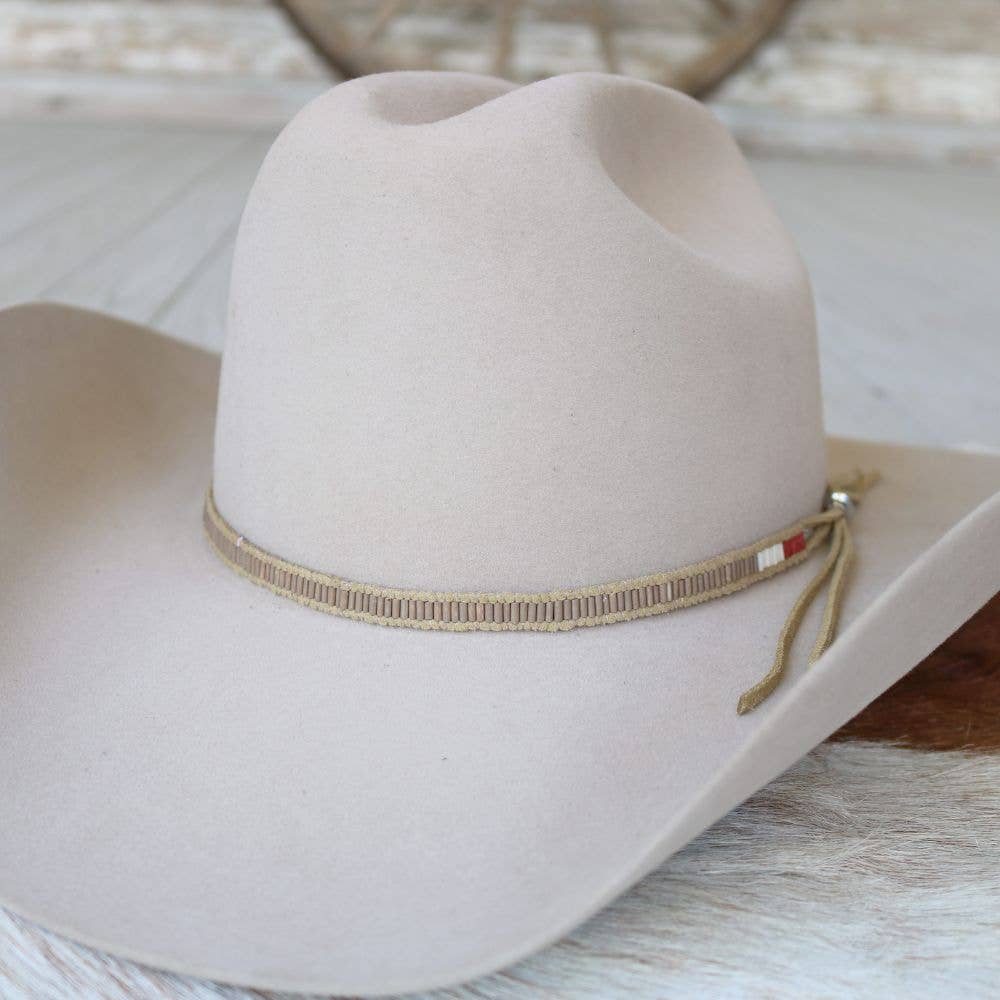 Tan Beaded Hat Band