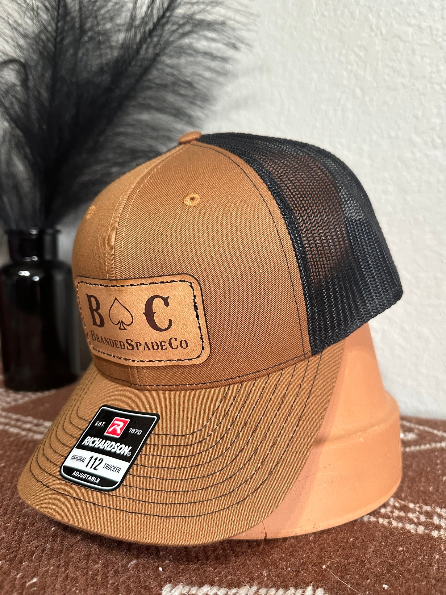 BrandedSpadeCo Leather Patch Hat