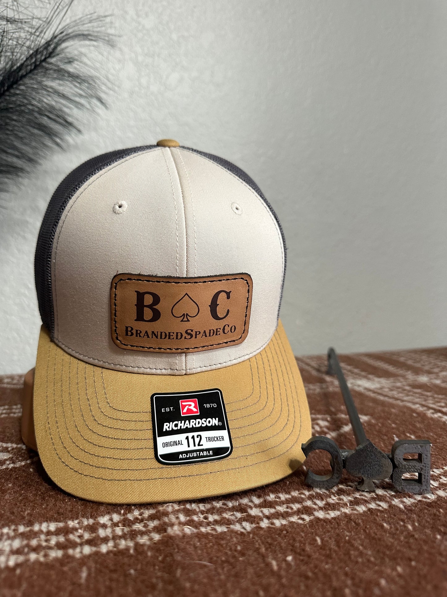 BrandedSpadeCo Leather Patch Hat