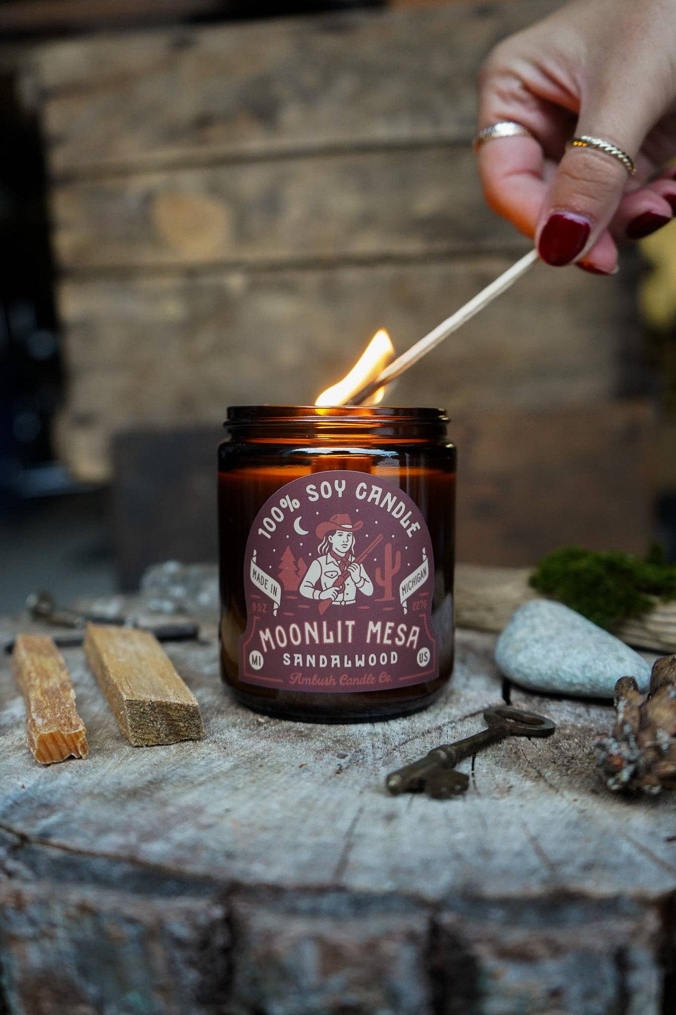 Moonlit Mesa | Sandalwood 8oz Soy Candle