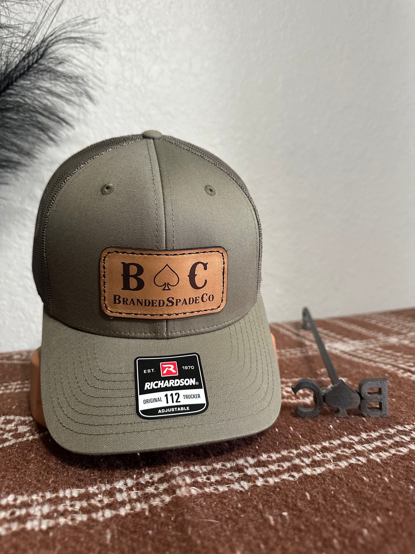 BrandedSpadeCo Leather Patch Hat