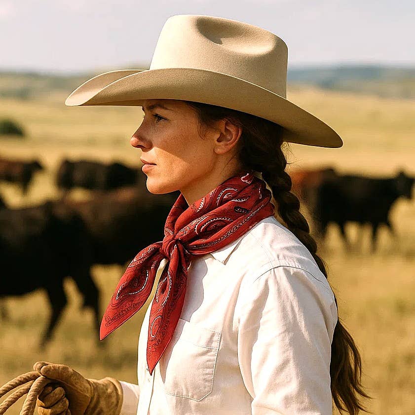 Red & Black Paisley Wild Rag