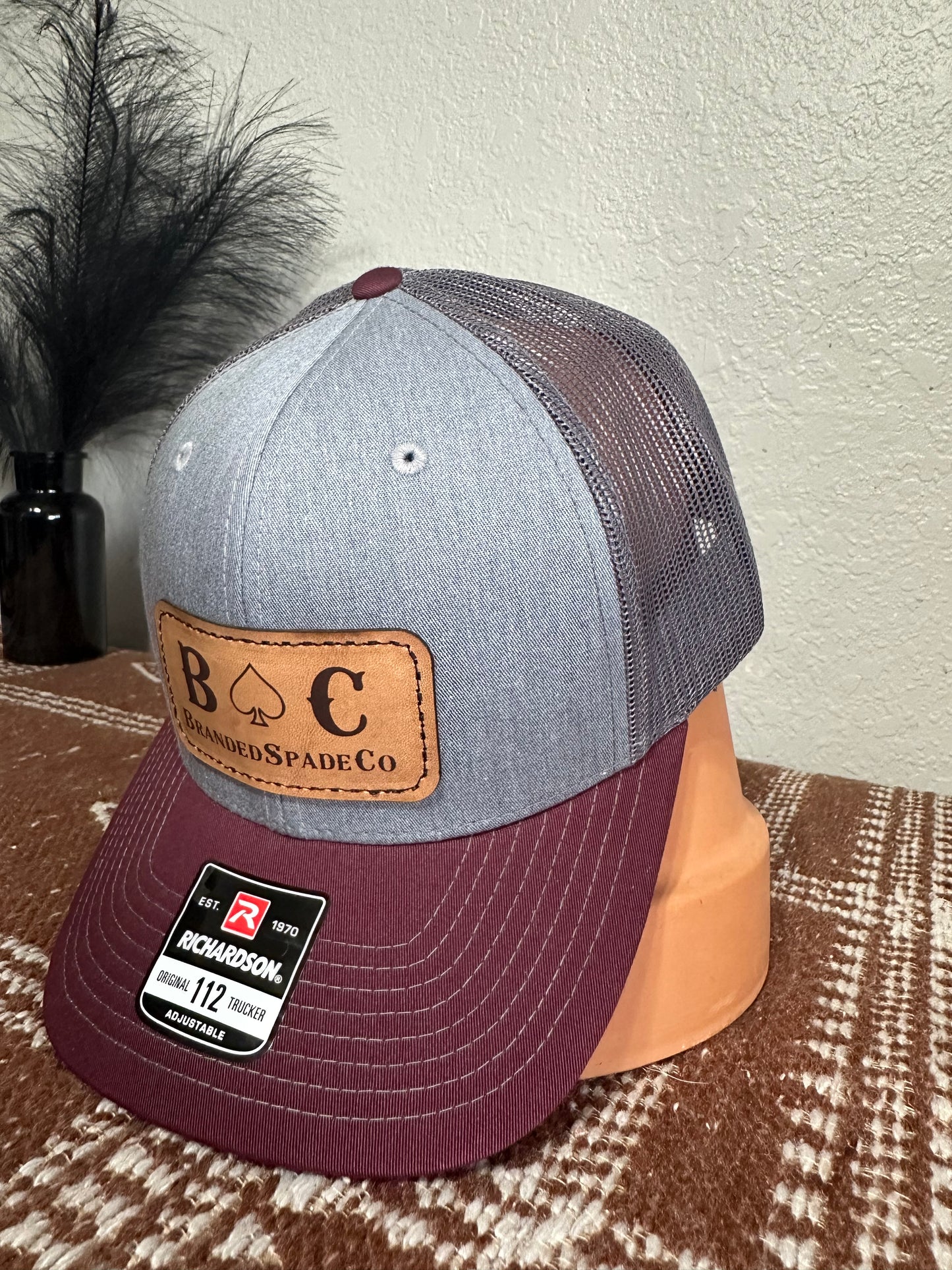 BrandedSpadeCo Leather Patch Hat