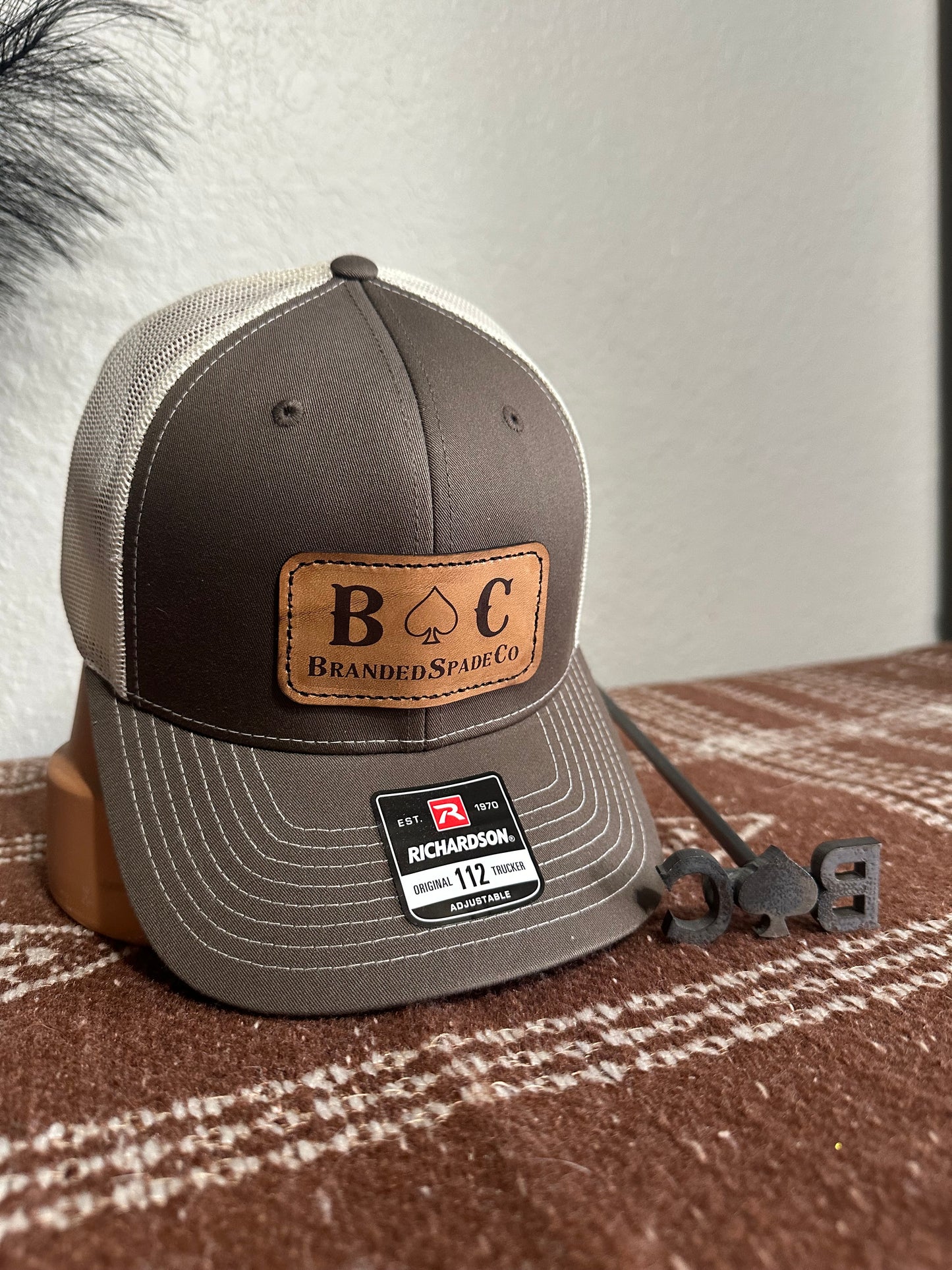 BrandedSpadeCo Leather Patch Hat