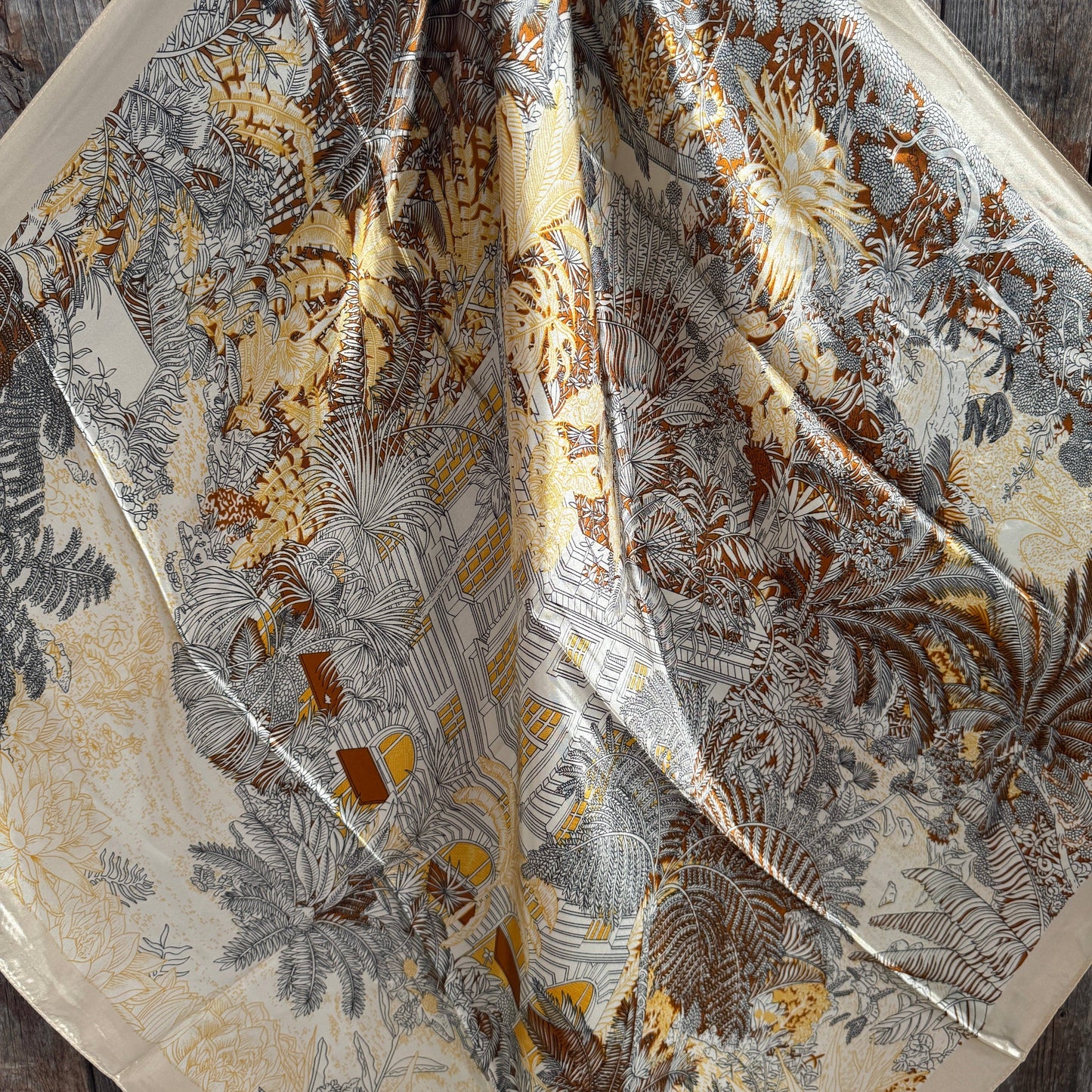 Brown and Tan Leaf Wild Rag