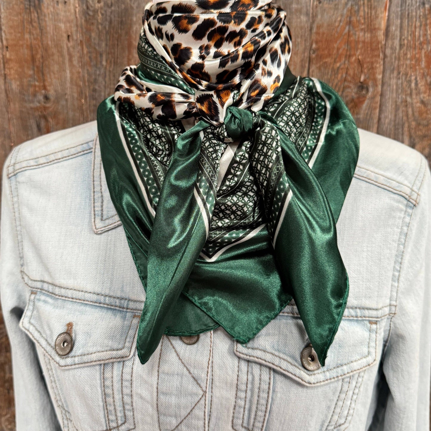 Green Animal Print Wild Rag