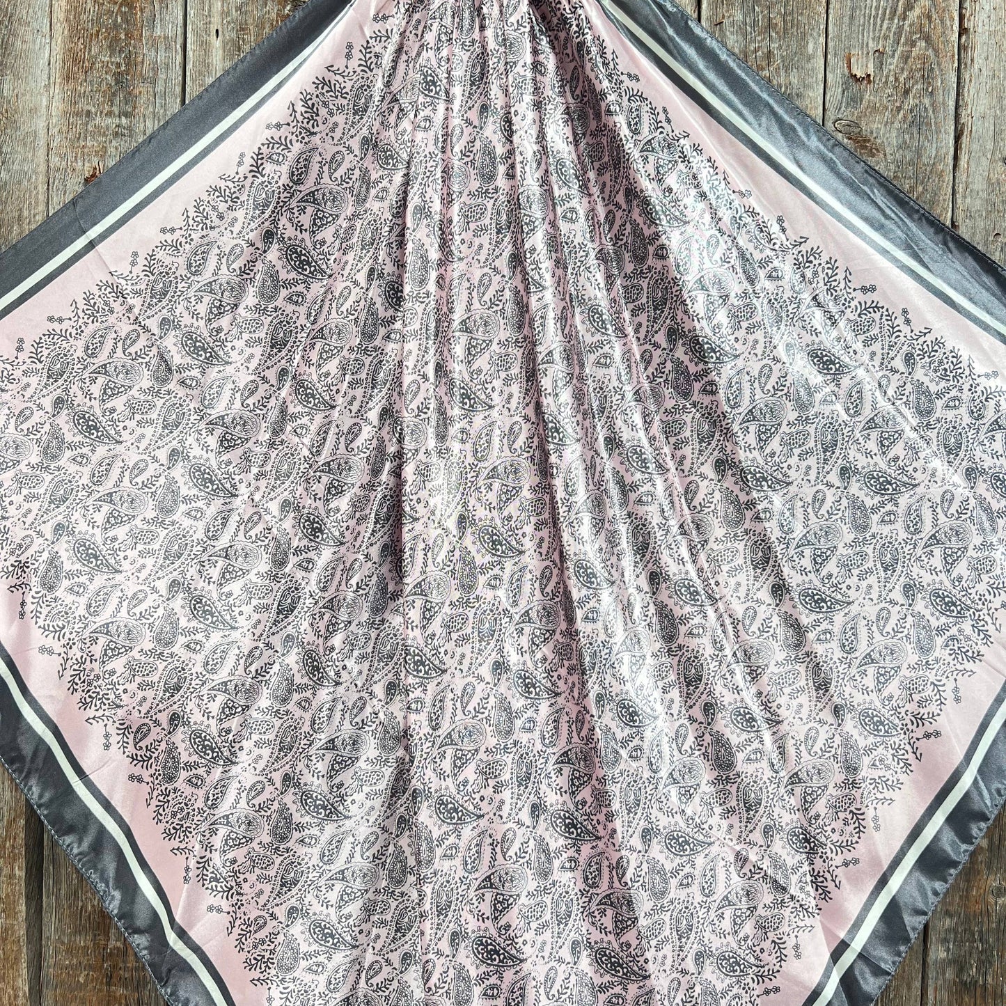 Pink & Grey Paisley Wild Rag