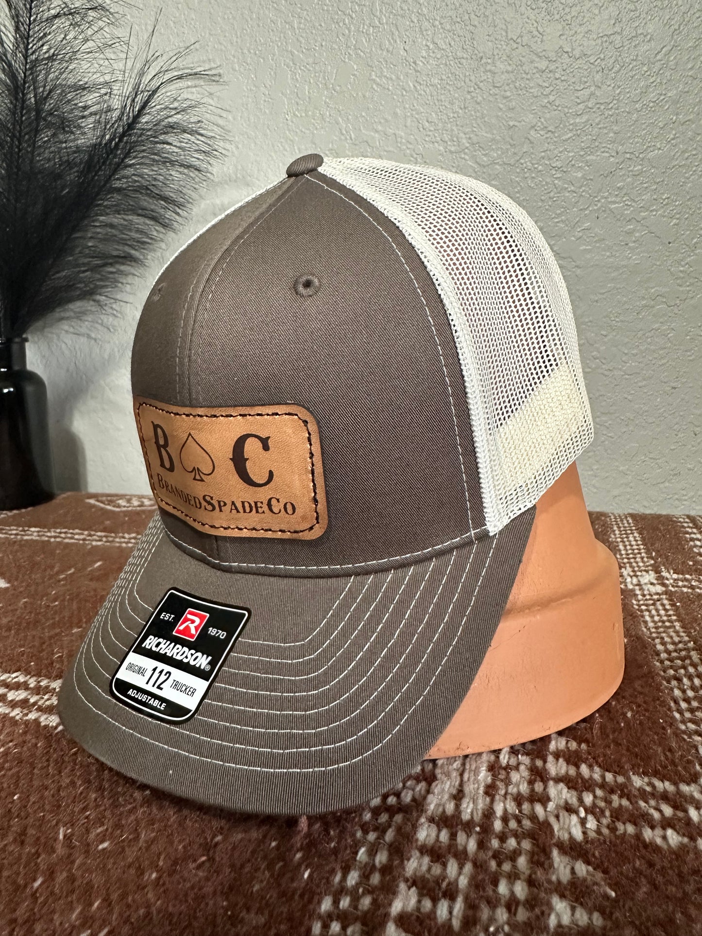 BrandedSpadeCo Leather Patch Hat