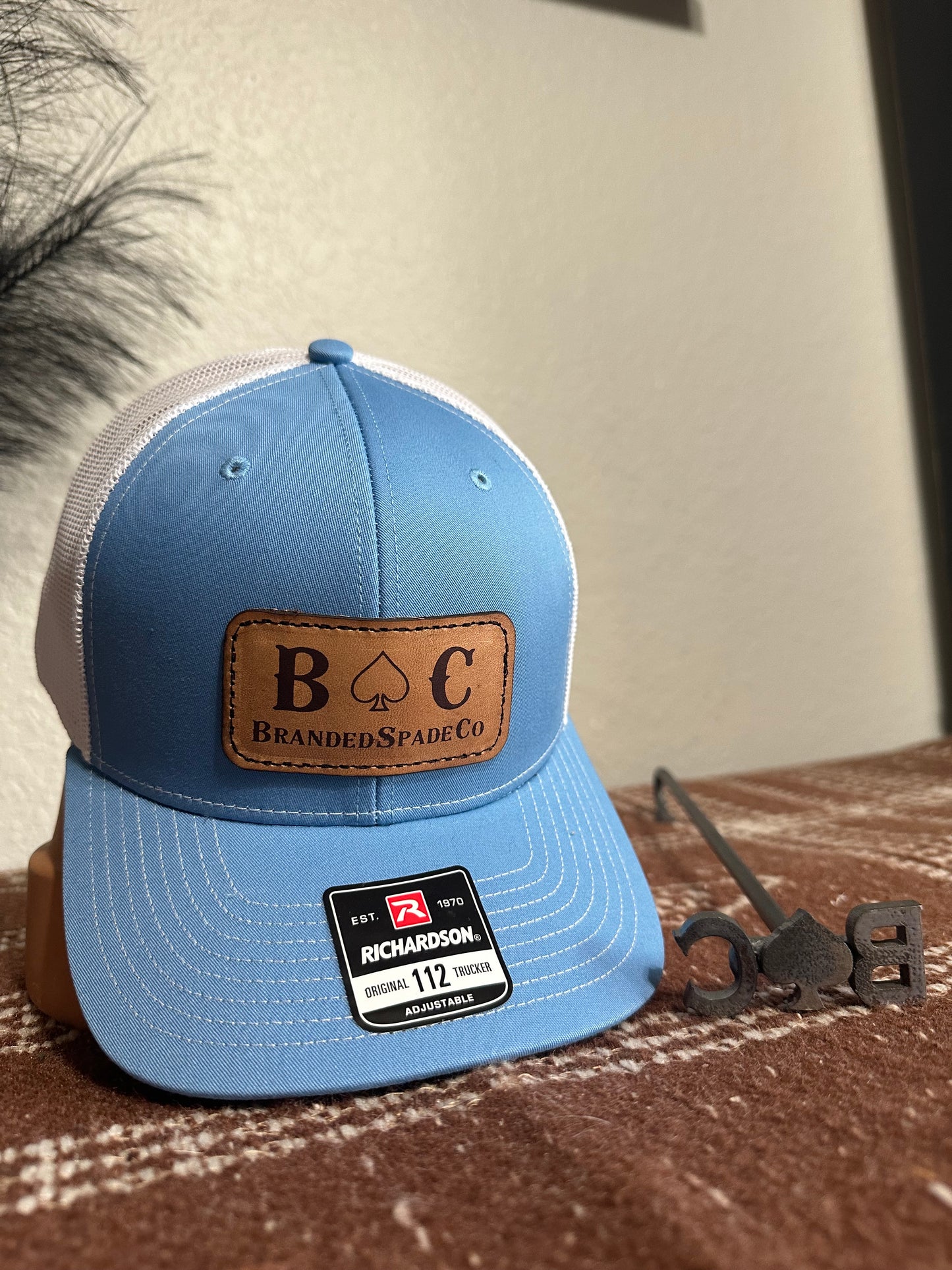 BrandedSpadeCo Leather Patch Hat