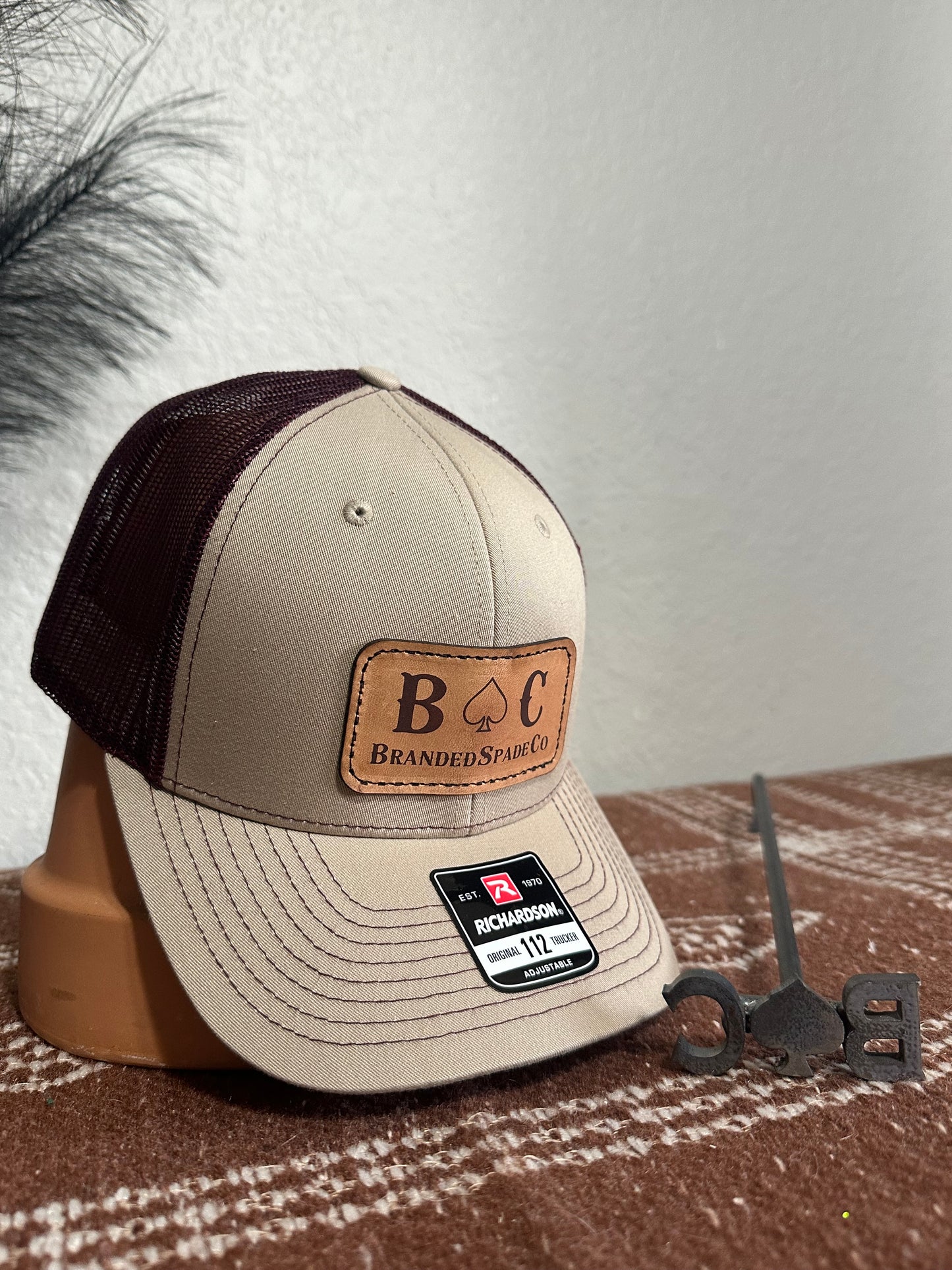 BrandedSpadeCo Leather Patch Hat