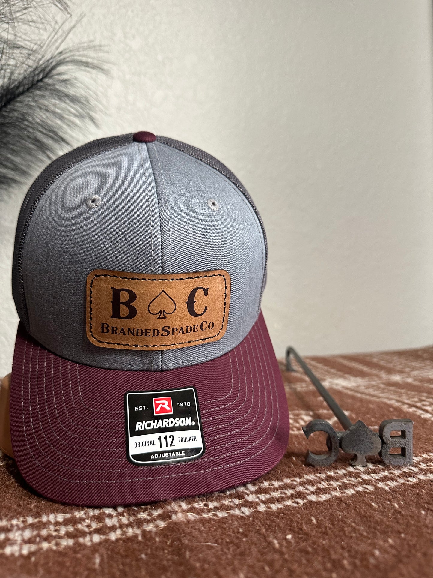 BrandedSpadeCo Leather Patch Hat