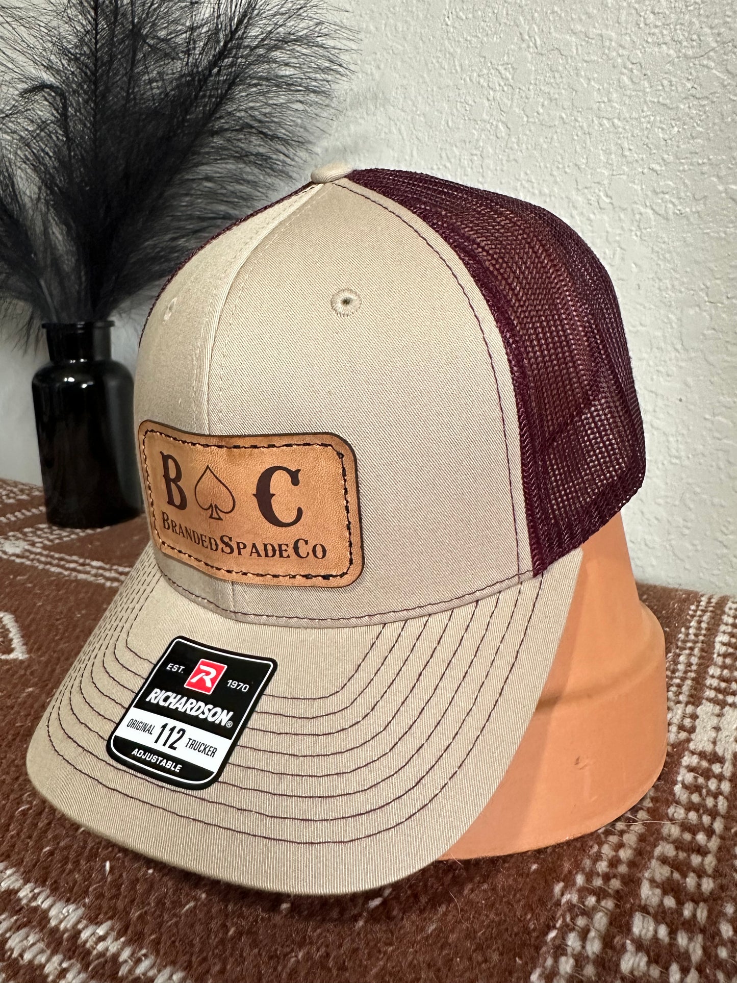 BrandedSpadeCo Leather Patch Hat