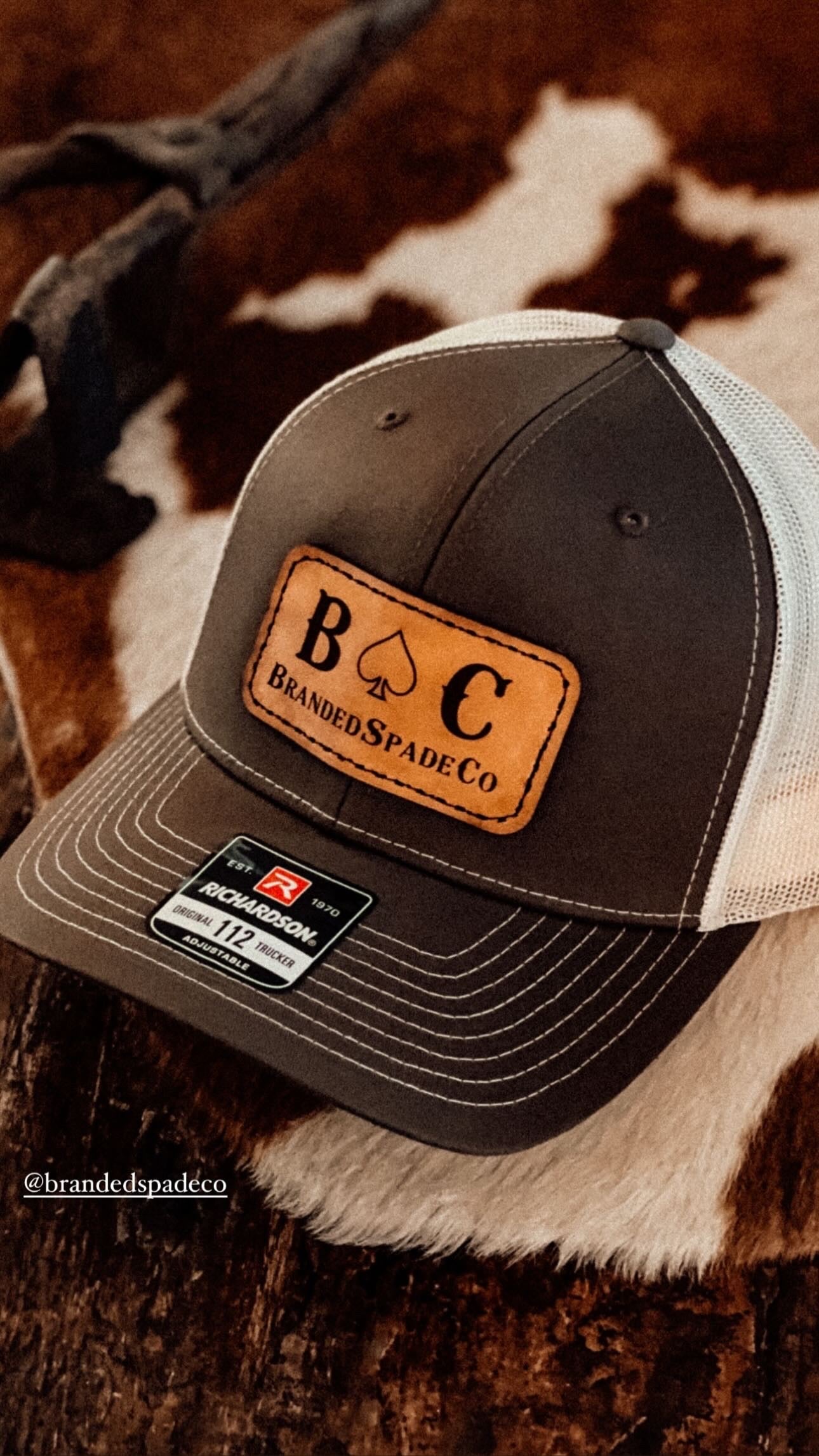 BrandedSpadeCo Leather Patch Hat