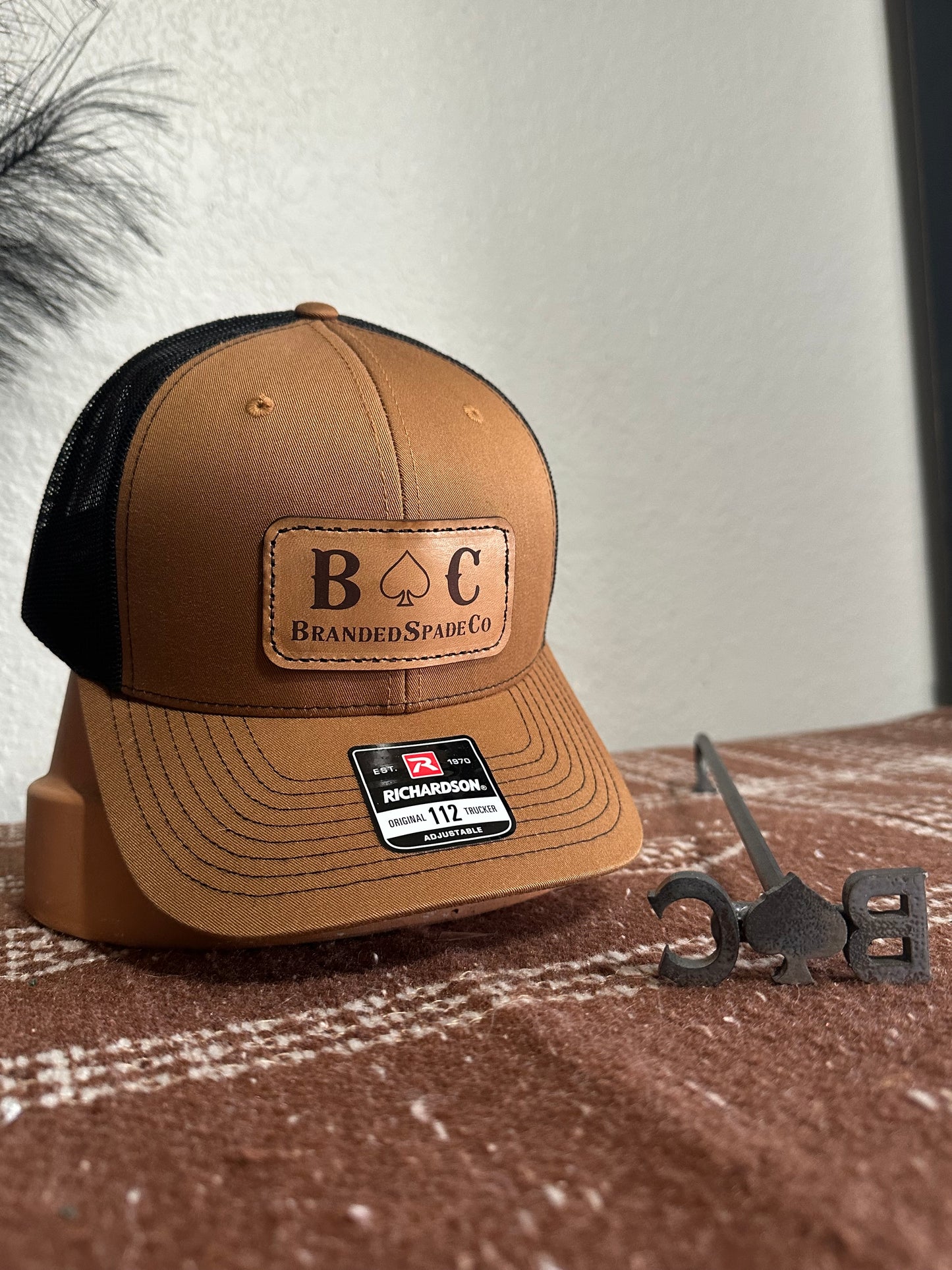 BrandedSpadeCo Leather Patch Hat