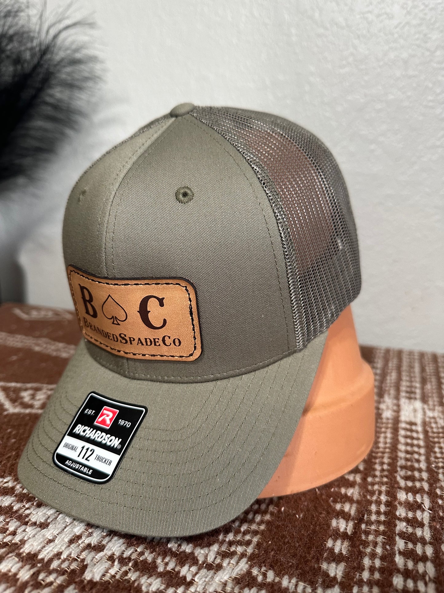 BrandedSpadeCo Leather Patch Hat