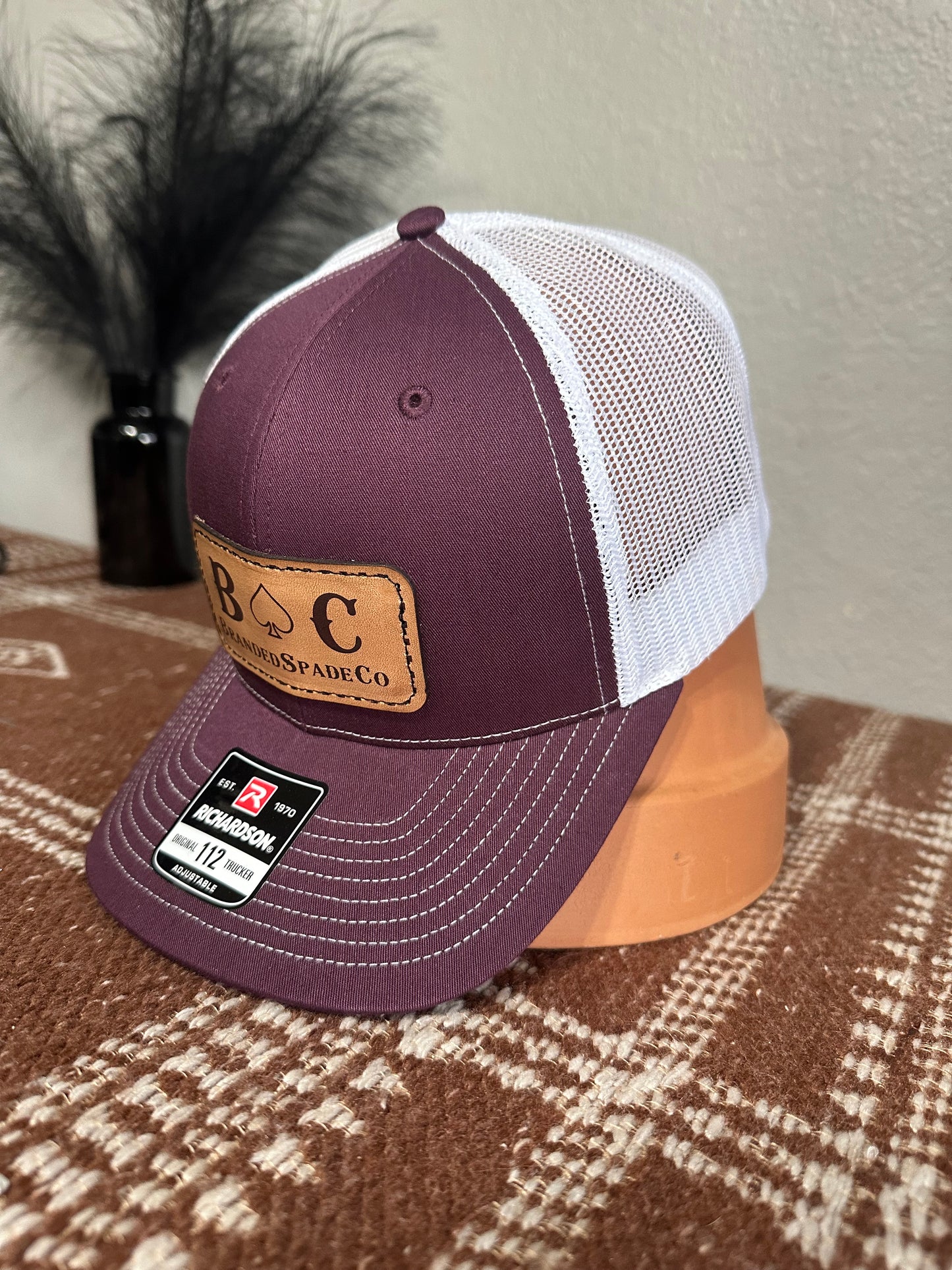 BrandedSpadeCo Leather Patch Hat