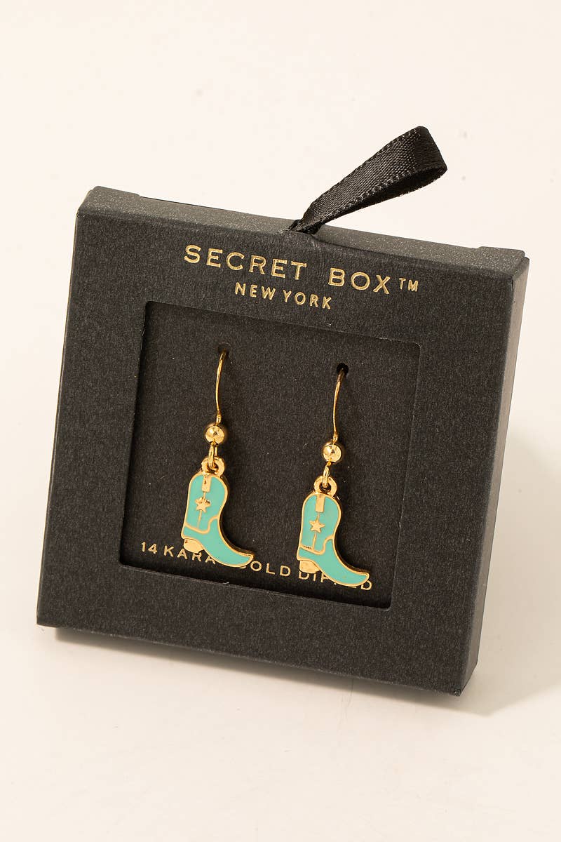 Secret Box Cowboy Boot Earrings
