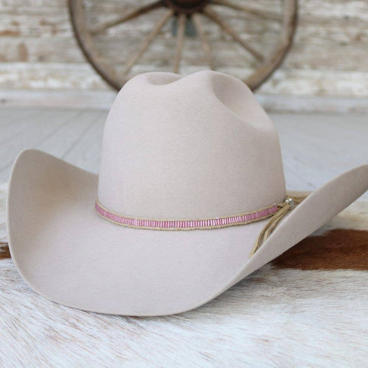 Pale Pink Beaded Hat Band