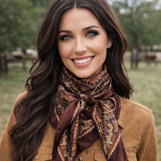 Brown and Orange Paisley Wild Rag