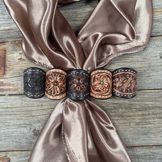Tooled Leather Wild Rag Slides