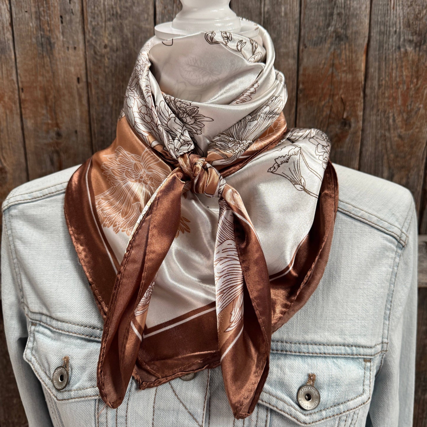 Brown and Tan Floral Wild Rag