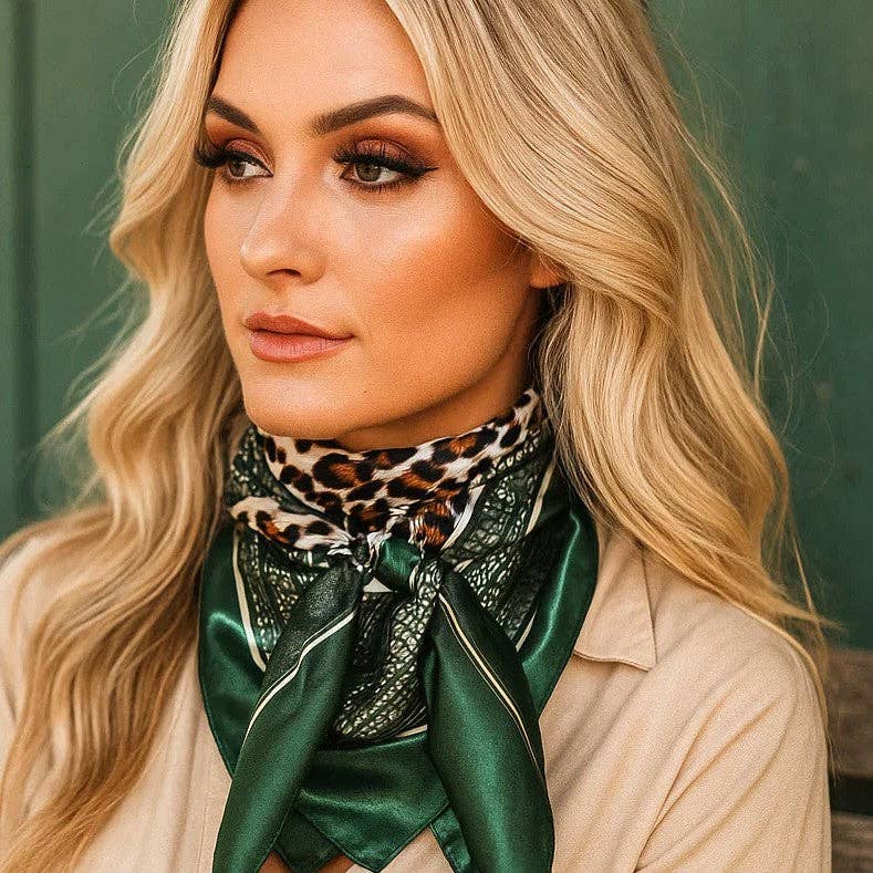 Green Animal Print Wild Rag